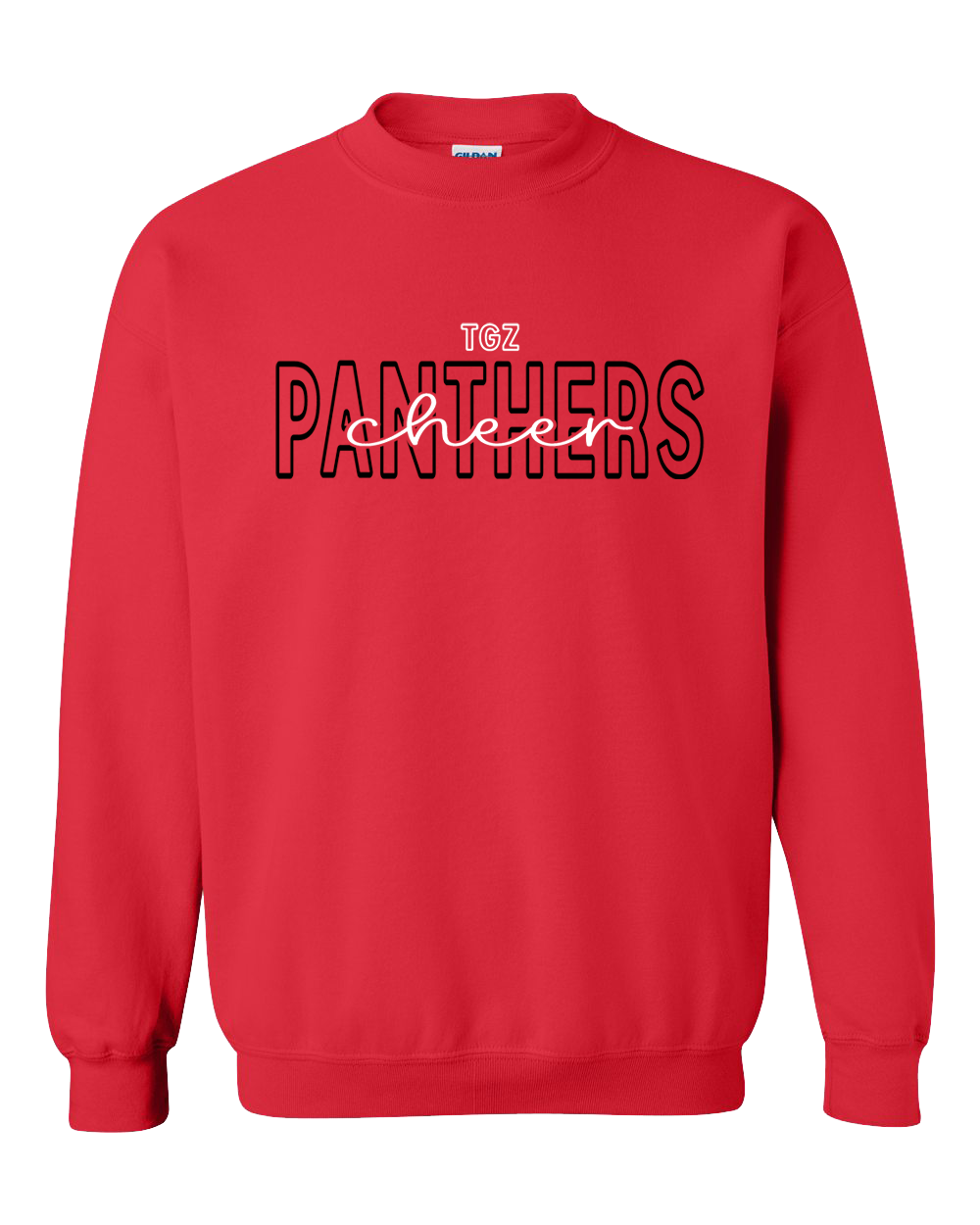 TGZ Panthers Cheer Cursive Crewneck | Grace ‘n Mae Designs